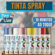 Tinta Spray Premium 300ml Alta Cobertura Peg&Uze Multiuso Primer Acabamento Profissional Seca Rápido