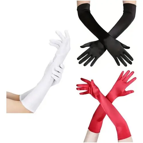 Luva De Lycra Comprimento Médio Adulta Diversas Cores 42cm Fantasia, Cosplay, Festas, Eventos
