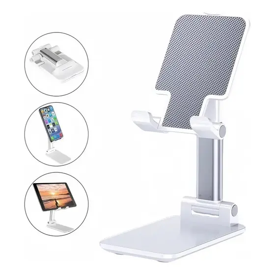 Suporte Para Celular e Tablet Dobrável Portátil Ajustável Apoio Mesa Porta Celular