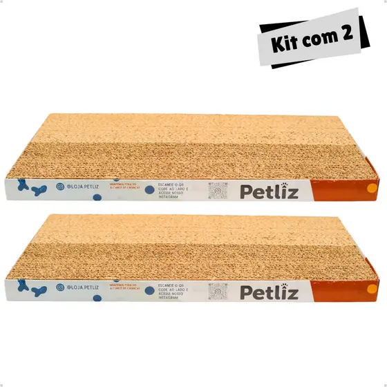 Kit 2 Brinquedo Para Gatos Arranhador Plano Antiestresse De Papelão - Petliz