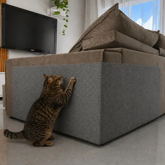 Arranhador Carpete Adesivo 200x50cm para Gato Protetor Canto Sofá Cama - Petliz