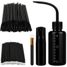 Kit Pump Pisseta Pincel Escovinha e Microbrush - Kit Limpeza Cilios Extensão Profissional Black