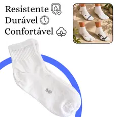 Kit 3 Pares de Meia Cano Médio Atoalhada Unissex Premium Três Cores