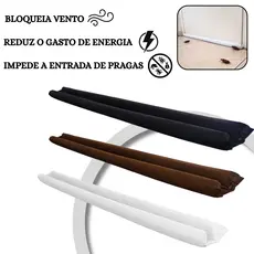 Kit 2 Veda Porta Protetor de Porta Duplo Rolinho Impermeável Ajustável 80cm Contra Insetos e Poeira