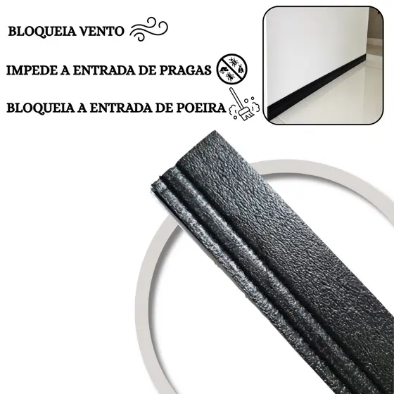 Kit 3 Veda Porta Rodinho Ajustável Adesivo 90cm Impermeável Protetor Contra Insetos