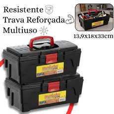 Kit 2 Maleta Caixa Multiuso Resistente Reforçada Sem Divisórias Plástica