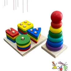 Kit Educativo Pedagógico Colorido + torre tower para criança