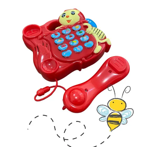 Brinquedo Telefone Musical Infantil vermelho Criança Com Som E Luzes