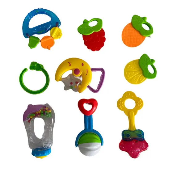 Kit 9 Chocalho E Mordedor Infantil Para Criança Seguro