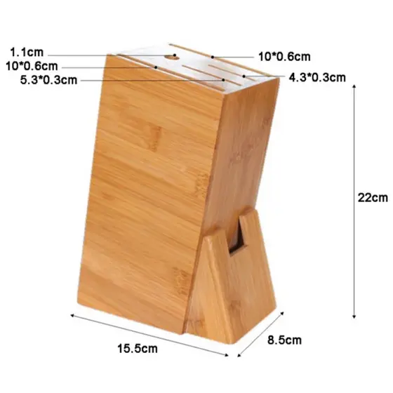 Organizador De Facas Cepo Bambu Anti Fungos
