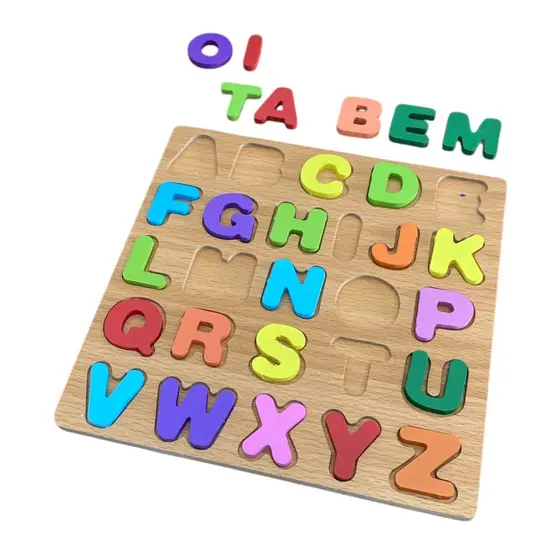 Brinquedo Madeira Educativo Colorido 18+ PEÇAS GRANDE Para Criança