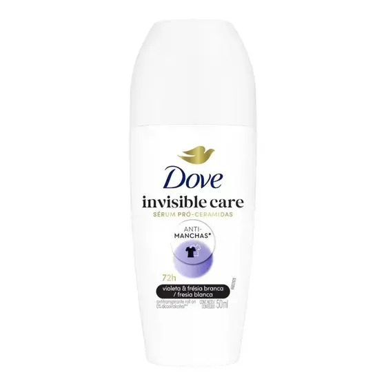 Desodorante Roll On Dove Invisible Care Violeta E Fresia Branca 50ml