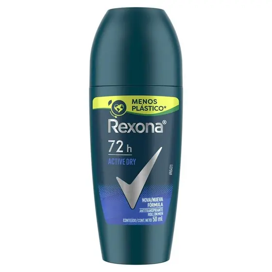 Desodorante Rexona Masculino Roll On Active Dry 50Ml