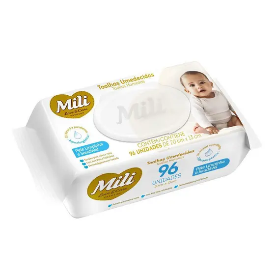 Toalha Umedecida Mili Love E Care 96 Unidades