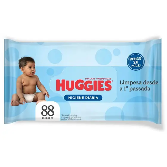 Toalha Umedecida Huggies Higiene Diária 88 Unidades