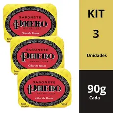 Sabonete Phebo Odor De Rosas Kit 3 Unidades 90g Cada