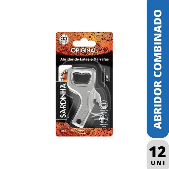 Abridor de Latas/Garrafas Sardinha - Marca Original (Kit com 12 Unidades)