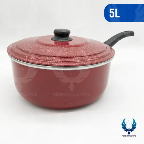 🍳 Caçarola c/ Cabo Color Craquelada Nº 24 com Tampa | Indústrias Fênix