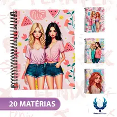 Caderno Universitário Capa Dura Decorado – Linha BFF 💕✨