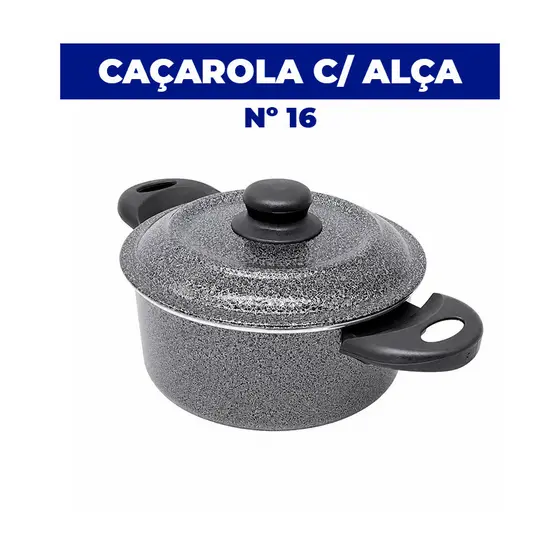 Caçarola c/ Alça Color Craquelada Nº 16 com Tampa de Alumínio | Indústrias Fênix