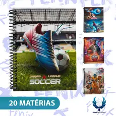 Caderno Universitário Capa Dura Decorado – Linha Esportes ⚽🏀🏐