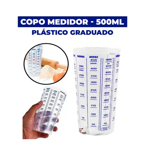 Copo Medidor Plástico Graduado 500ml – Ercaplast