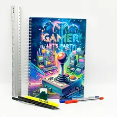 Kit Escolar Gamer - Caderno Universitário 10 Matérias com Bolsa e Adesivo