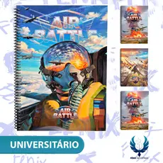 Caderno Universitário Capa Dura Decorado – Coleção Air Battle 2027