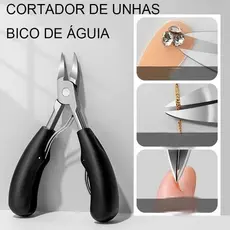 Alicate de bico de águia aprimorado, com design de peça única para facilitar o corte de sulcos de unhas.