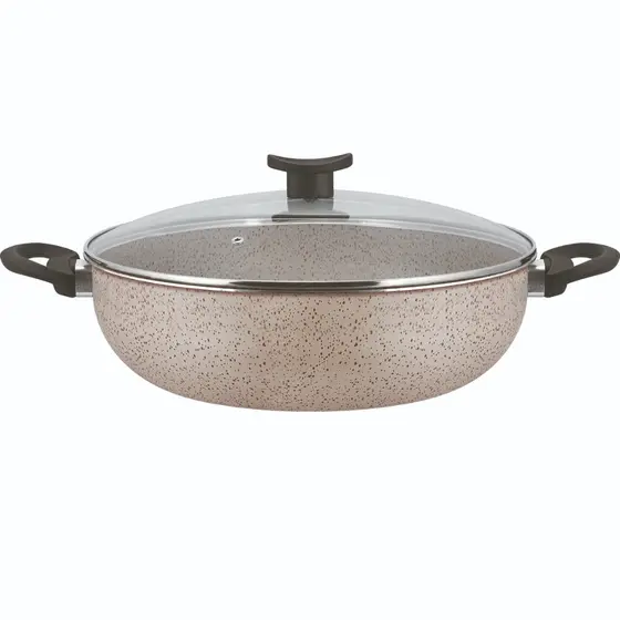 Frigideira Grande Paella Caçarola Wok Antiaderente 30cm