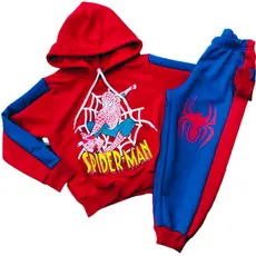 Conjunto Infantil Aranha Spider Criança Roupa Infanto Juvenil Menino Masculino Inverno e Frio Calça Moletinho + Casaco