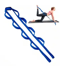 Alça Fita De Alongamento Fisioterapia Com 10 Pegadas Yoga Pilates Rosa Azul Preto Vermelho