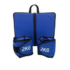 Kit Colchonete Dobrável Com Par de Tornozeleira Azul Musculação Fitness Caneleira Academia Gluteo Fortalecimento Perna