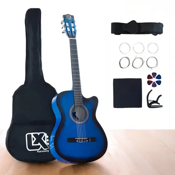 Violão Clássico Acústico Cutaway 38” para Iniciantes - Kit Completo