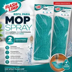 Kit 2 Refil microfibra verde para Mop Spray Flash Limp