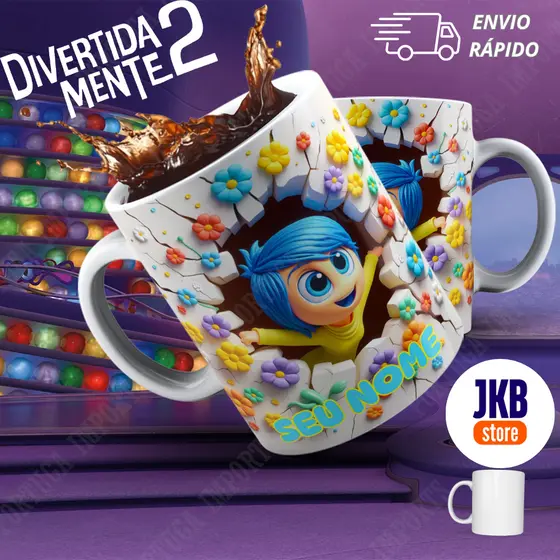 Caneca Personalizada Divertidamente 2 Efeito 3D