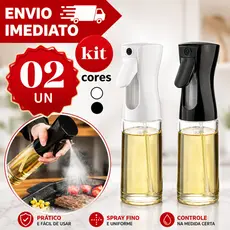 Kit 2 Spray Borrifador de Azeite 200ML Vinagre Pulverizador de Vidro