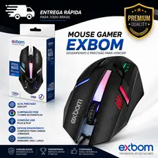 Mouse Gamer Led Rgb 7 Cores Com Fio Usb 1200dpi Ms-62 Exbom