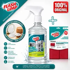 Kit Limpa Geladeira e Microondas Flash Limp + 1 Pano de Microfibra