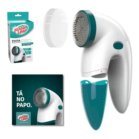 Papa Bolinhas Flash Limp Pro a pilha portátil remove bolinhas das roupas compartimento translúcido
