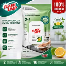 Panos Umedecidos Desengordurantes Flash Limp Citrus C/40un