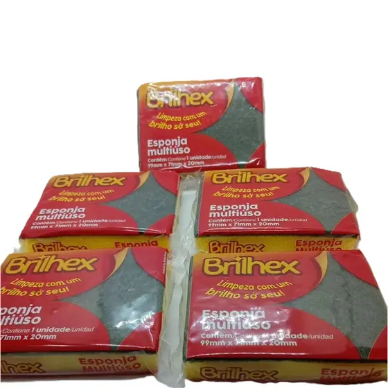 Kit 5 esponjas Schwanke BRILHEX 10cmx7cm | Kit Bucha para louça