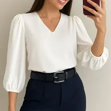 Blusa Feminina Novas Cores Manga 3/4 Evangelica Moda Social