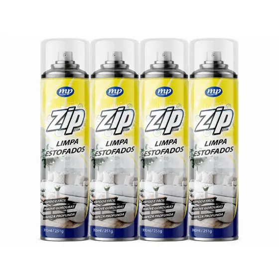 Kit 4x Zip Limpa Estofados Spray 300ml