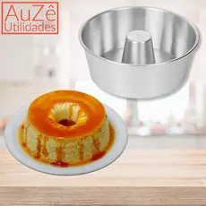 Forma Bolo Pudim Redonda Alumínio Com Tubo Doces Festa Padarias Confeitaria