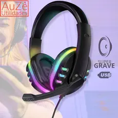 Fone De Ouvido Headset Fone Gamer Led Rgb Celular microfone USB Pc Notebook iluminado