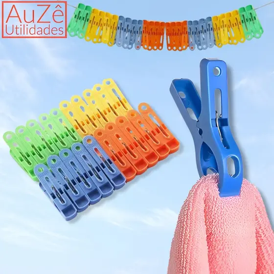Pregador De Roupa De Plástico Grampo Kits Prendedores Para Varal Casa Banheiro Multiuso Colorido