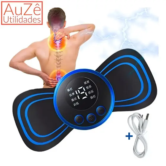 Mini Massageador Portátil Recarregável Dor Pescoço Coluna Pernas Elétrico Choque Pés Lombar