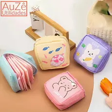 Porta Absorvente Discreto Trabalho Viagem Para Bolsa Banheiro Necessaire Feminina Pequena