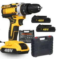 Parafusadeira Furadeira de Impacto Com 2 Bateria Recarregável Sem Fio 48v Com Maleta Completo